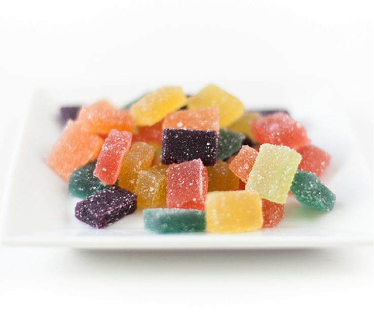 square shaped sour gummies