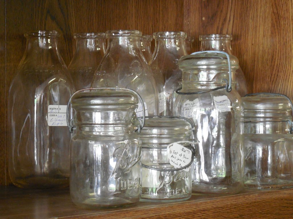 making stash jars with glass